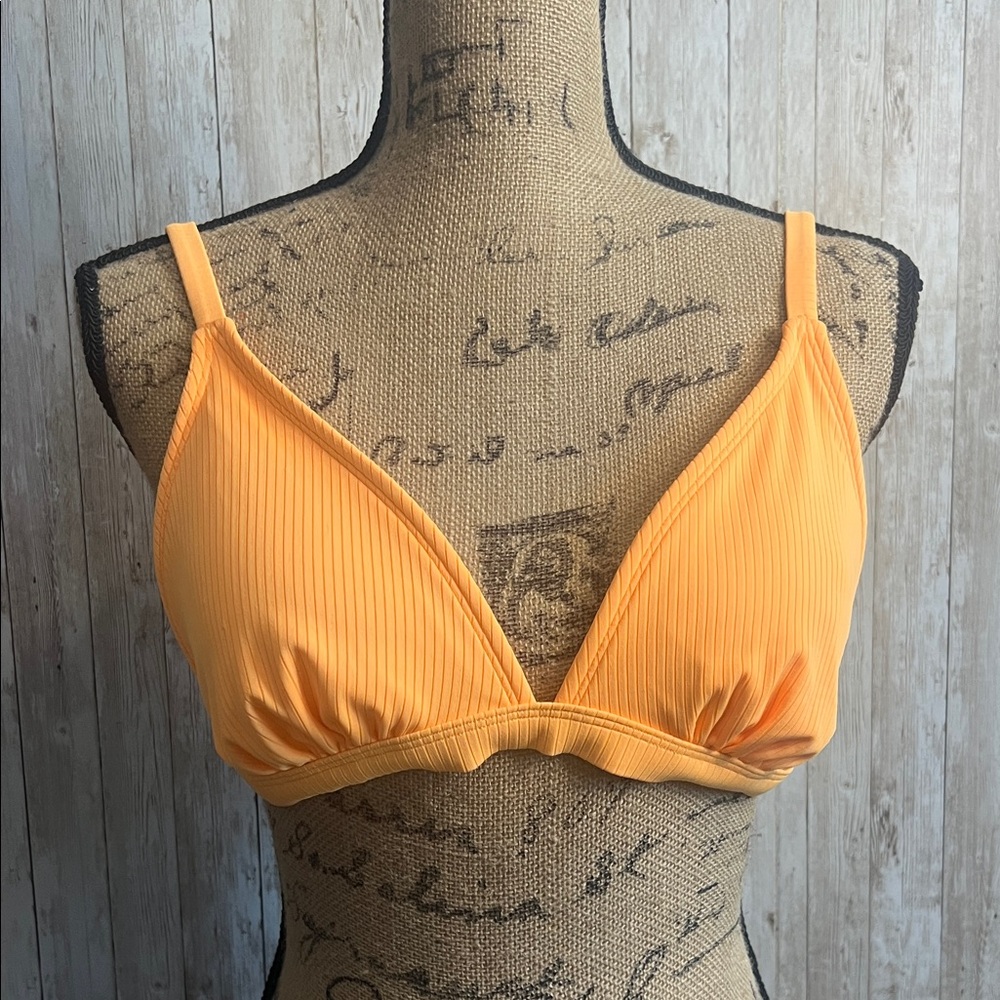 Xhilaration Orange Ribbed Bikini Top